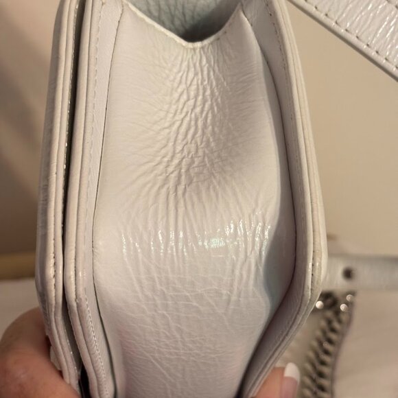 CHANEL Lambskin Quilted White Mini Boy Flap Silver Hardware with Dust Bag - Picture 10 of 16